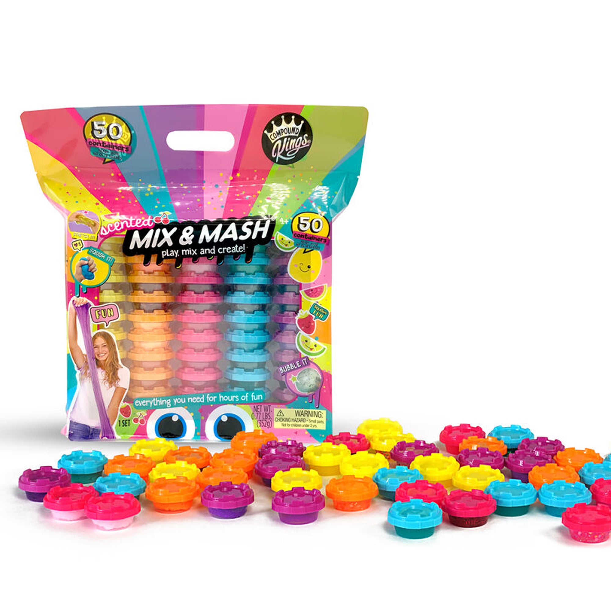 COMPOUND KINGS - Squishy Slime Stress Ball Kit - DIY Slime Stress Ball  Maker - Pink Packaging